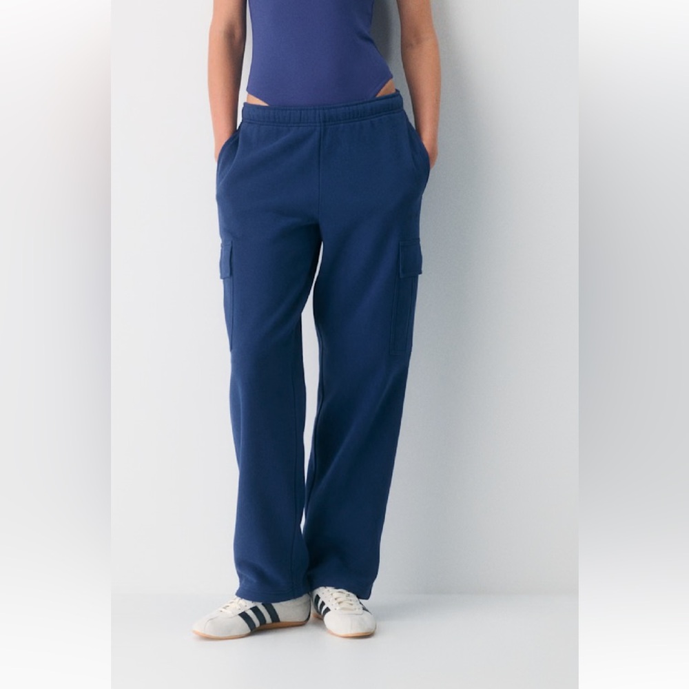 Aritzia Cozy Sweatfleece Mega Cargo Sweatpant in Byron Blue XL Tall